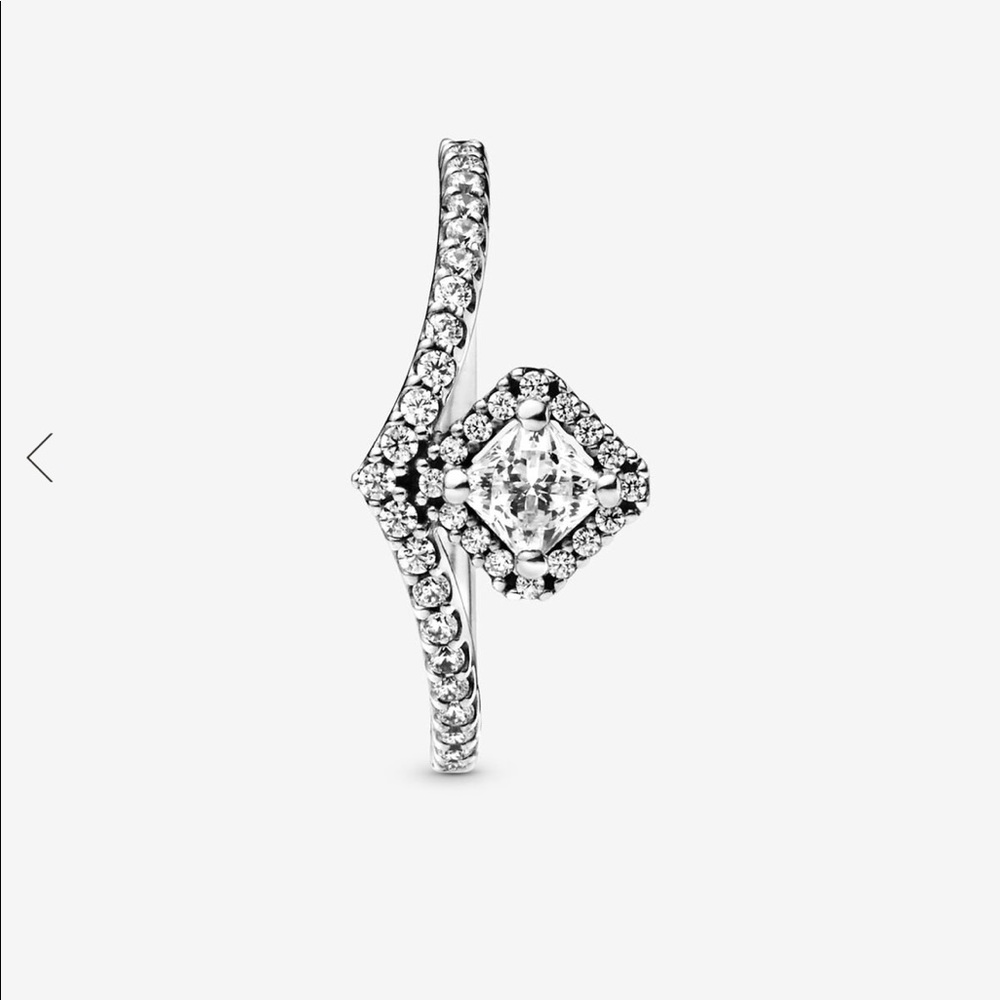 Pandora Square Sparkle Wishbone Ring